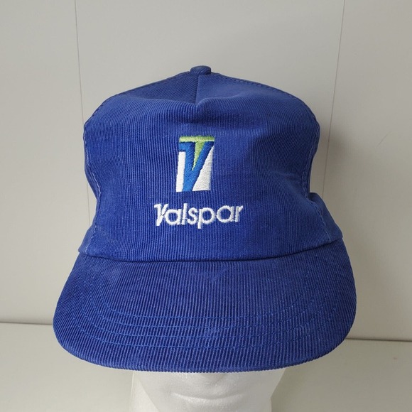 VTG Valspar Paint Corduroy Trucker Mesh Hat Snapback Embroidered Cap Logo USA - Picture 1 of 8